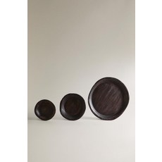 ZARA 자라 언밸런스 원형 트레이 - 초콜렛 751235, 3.5 x 16.7 x 17.5 cm