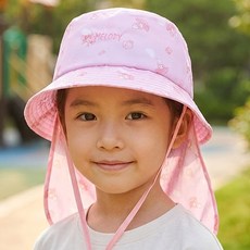 산리오 마이멜로디 아동용 러블리 패턴 프릴 넥프랩 햇 목가리개 모자 버킷햇