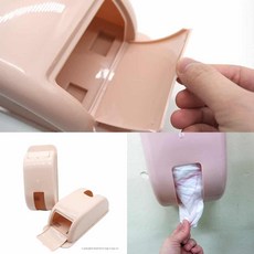 부착식 비닐봉투보관함 핑크 비닐봉투정리함 비닐봉지케이스_ 050613