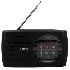SAMPO 手提式收音機 AK-W906AL 輕巧便攜 高靈敏度接收, 黑色