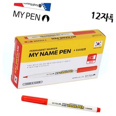 네임펜 적색 12자루 사무문구 회사비품 답례품