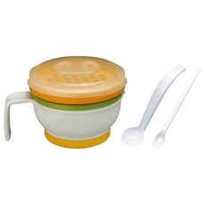 Combi 康貝 分段食物調理器組, 磨碎盤 + 磨碎碗 + 微波爐蓋子 + 量勺 + 餵食匙, 1組, 混色