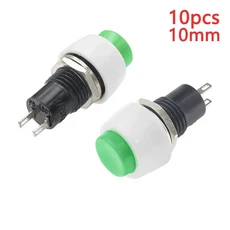 10PCS DS-450 셀프 잠금 전원 버튼 스위치 2핀 다중 색상 너트 설치 구멍 크기 10mm 1.5A 250V 원형, 01 China Mainland, 05 K110d065-Green