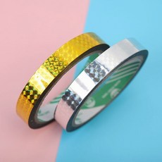 홀로그램 금색 은색 테이프 1.5cm 다용도 꾸미기 장식용+한정사은품, 은색(d)