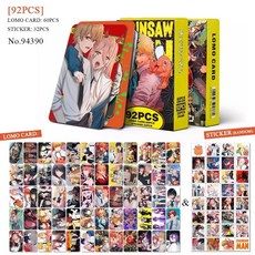 체인소맨굿즈 체인소맨포토 카드 92개 캐릭터 스티커 덴지, 1 92pcs