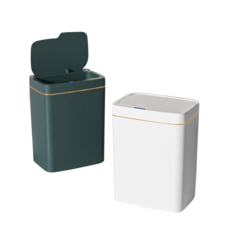 感應式智能靜音垃圾桶-家用自動感應垃圾桶, 輕奢白