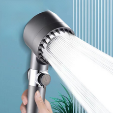 三檔調節 強勁增壓 過濾花灑, 灰, 1個