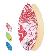 IBOARD 104.1cm(41인치) 스키퍼 스킴보드 고광택 코트 목재 스킴보드 초보자 청소년 및 성인용 해변 스킴보드 3가지 색상 트랙션 패드 가능(레드), Red