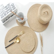 6사이즈 식탁매트 라탄 테이블매트 30cm 원형매트 리빙 키친소품 주방용품, 36cm