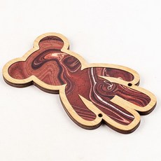 暴力熊 流體熊 巧克力色 異形燒腦拼圖 兒童益智玩具 國潮禮物QZJT 97片, 流體熊巧克力色×1個