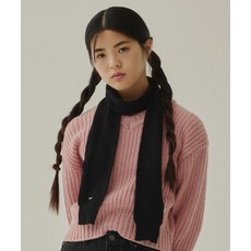 COVERNAT 여성 클로버하트 앙고라 머플러 블랙