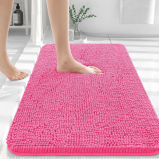 해피트리 욕실 주방 화장실 현관 발매트, 핫핑크