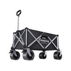 바퀴큰 접이식 아웃도어 웨건 산악용 이동식 카트 야외 트레일러 이지캐리 대용량 블랙 견인, 5. 카키 이중 용도 탱크 휠 캠퍼