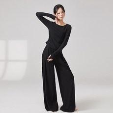그리리 여성 무용 연습복 상하의세트 현대무용 한국무용 라인댄스 긴팔 바지 세트