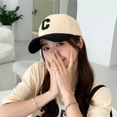 여성 베이직 투톤 C 레터링 볼캡 야구모자 zin+2680uK