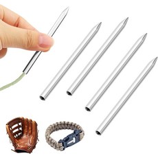 스테인리스 스틸 파라코드 바늘 5개 3.07인치 x 0.2인치 가죽 끈 팔찌 신발용 액세서리 도구 야구 글러브 직조 스티칭 야외 캠핑 및 하이킹