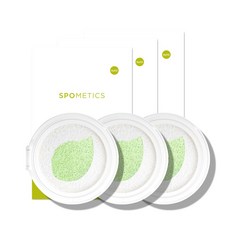 스포메틱스 그린네츄럴 무기자차 노세범 톤업 선쿠션 대용량 리필 SPF50+/PA++++, 3개, 25g