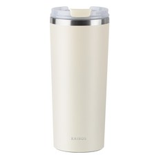 카이로스 클래식 베큠 보온 보냉 밀폐 스텐 빨대 텀블러, 1개, 591ml, 크림 1개, 591ml, 크림