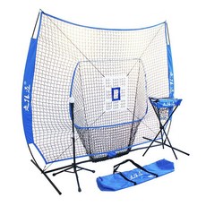 棒球網 打擊網 棒球壘球訓練網 便攜式折叠式 易安裝 戶外移動打擊網帶目標球框兒童訓練簡易, 1個, 升級棒球網+高低自由打擊座+放球架