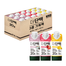 빙그레 더단백 드링크 프로틴음료 3종 혼합(밀크티6+딸기6+바나나6) 총 18개, 250ml