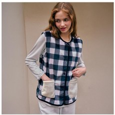 비너스 솔브 밍크스판 체크나염 여성조끼_US(SEV259WF)
