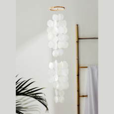 해피고마켓 아기자개 Long 2단 마크라메 자개모빌 발리 천연조개 인테리어모빌