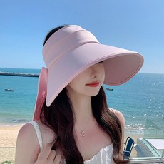 夏季新款一帽五戴環繞式大帽檐防紫外線太陽帽全面護頸防曬空頂帽