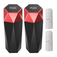 미니 자동차 쓰레기통 다목적 자동차 인테리어 쓰레기 보관 밀봉 케이스 자동차 침실 사무실용 쓰레기 봉투 30 개 포함 1 쌍, 5)2pcs Red 30 Bags