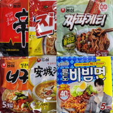 올따옴멀티라면 신라면5+진매5+짜파5+너구리5+안성5+비빔면5, 30개