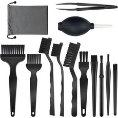 정전기 방지 브러시 키보드 PC 청소 도구 세트 핀셋 에어 블로어 및 저장 가방 포함 휴대폰 태블릿 PCB BGA 카메라 프린터 수리 작업 13개 묶음