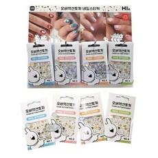 오버액션토끼 네일 스티커 /네일아트/꾸미기/미용, 1개