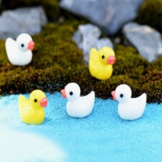 미니어쳐 언니하양 오리-2개/테라리움 젤캔들 재료, 2개