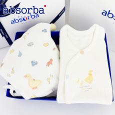 [압소바] 신생아 배냇 저고리 신생모 2종 면 100% 선물포장 쇼핑백