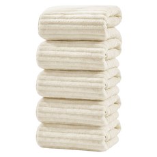 Ahomeone 수건 초극세사 타월 수건 부드러운 강력흡수 안빠지는 호텔 수건, 5개, 흰색