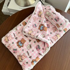 棉花娃娃床鋪 28cm 迷你床墊枕頭組, 粉色被子 床墊 枕頭, 1個