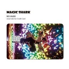 귀멸의칼날 카드스티커 귀칼 카드꾸미기 홀로그램 레이저 스킨 커버 스티커 필름, Small Chip, H688