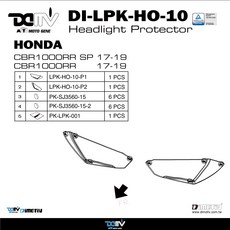 DIMOTIV DI-LPK-HO-10 HONDA CBR1000RR 車頭燈保護罩，有效保護車頭燈，防止碎石撞擊, 紅色, 1個