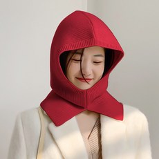 MDIV 小針織巴拉克拉瓦帽套, 紅色