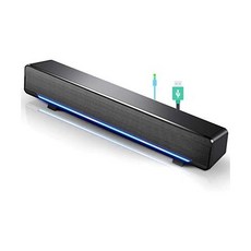 YaizK 컴퓨터스피커 데스크탑 노트북 TV 스마트폰 태블릿 PC MP3 MP4 등을 위한 3.5mm 오디오 플러그가 장착된 미니 휴대용 USB 유선 사운드바 음악 플레이어 베, black