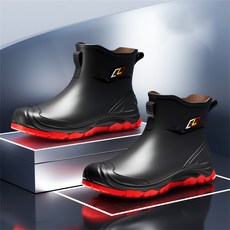 VEZRI 남자 장화 발목 레인부츠 방수 장마철 가벼운 미끄럼방지 초경량 AH59