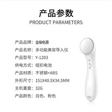 臉部按摩器 電動臉部按摩儀-護膚品按摩導入-可搭配面膜 精華液 乳液使用 微震動按摩 洗臉清潔, 按摩導入儀（白色款）