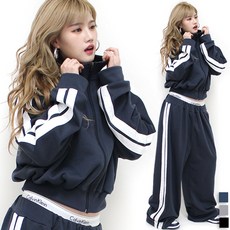 현이네] 두줄 와이드 트랙 세트 3컬러 / 빅사이즈 / 기모 포함 판매