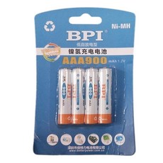 BPI enelong倍特力 鎳氫充電電池 4號AAA 低自放 1.2V, 1套, 4號900mAH(中文版)1粒, 4個裝