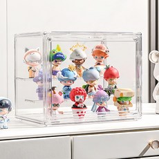 Curious Pony 피규어 장식장 투명 아크릴 케이스 탈부착 가능한 계단형 선반, 1개