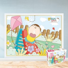 모두의취미 짱구 보짱 날아올라 150피스 일본캐릭터 직소퍼즐, 1개, 액자세트(슬림모던골드화이트)