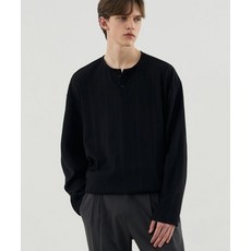 매장정품 DRAW FIT 드로우핏 포멀릭 리브드 헨리넥 티셔츠 [BLACK] DFTS3101BK 785842