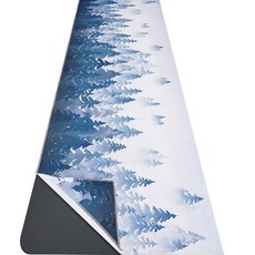 코너 포켓이 있는 요가 매트 타월 - 핫 요가용 극세사 미끄럼 방지 수분 흡수 땀 흡수제 여행 요가 바이크람 필라테스 및 피트니스에서 사용하기 쉬운 포레스트