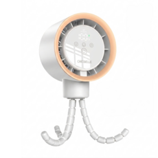 [시크벨] [어린이 KC] 유모차 선풍기 자동 회전 대용량 배터리 5000mAh 캠핑용 문어발 냉풍기, 모던화이트, 1개