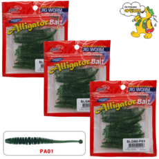 JRC엘리게이터 지렁이60 벌크/60pcs SLG60/볼락전용웜 송어 꺽지 쏘가리, 60개