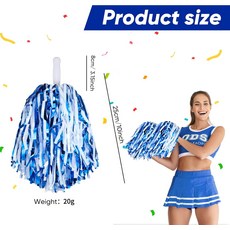 啦啦隊彩球 綠白雙色 啦啦隊用品 運動會表演道具 輕盈耐用 握感舒適, 白藍色, 20個